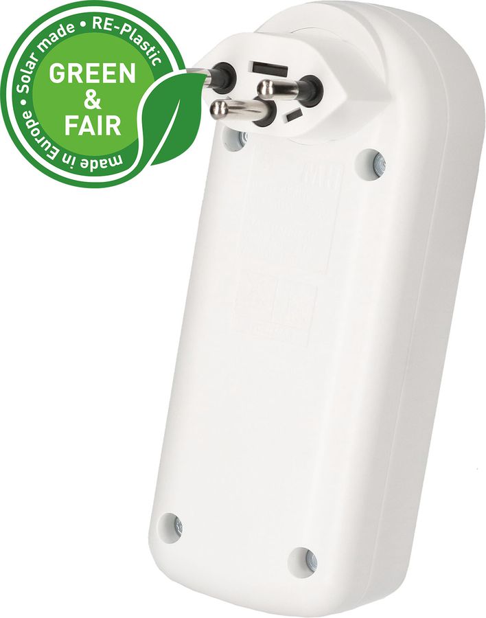 multi adaptateur ADAPT 3x type 13 blanc rotatif Green+Fair