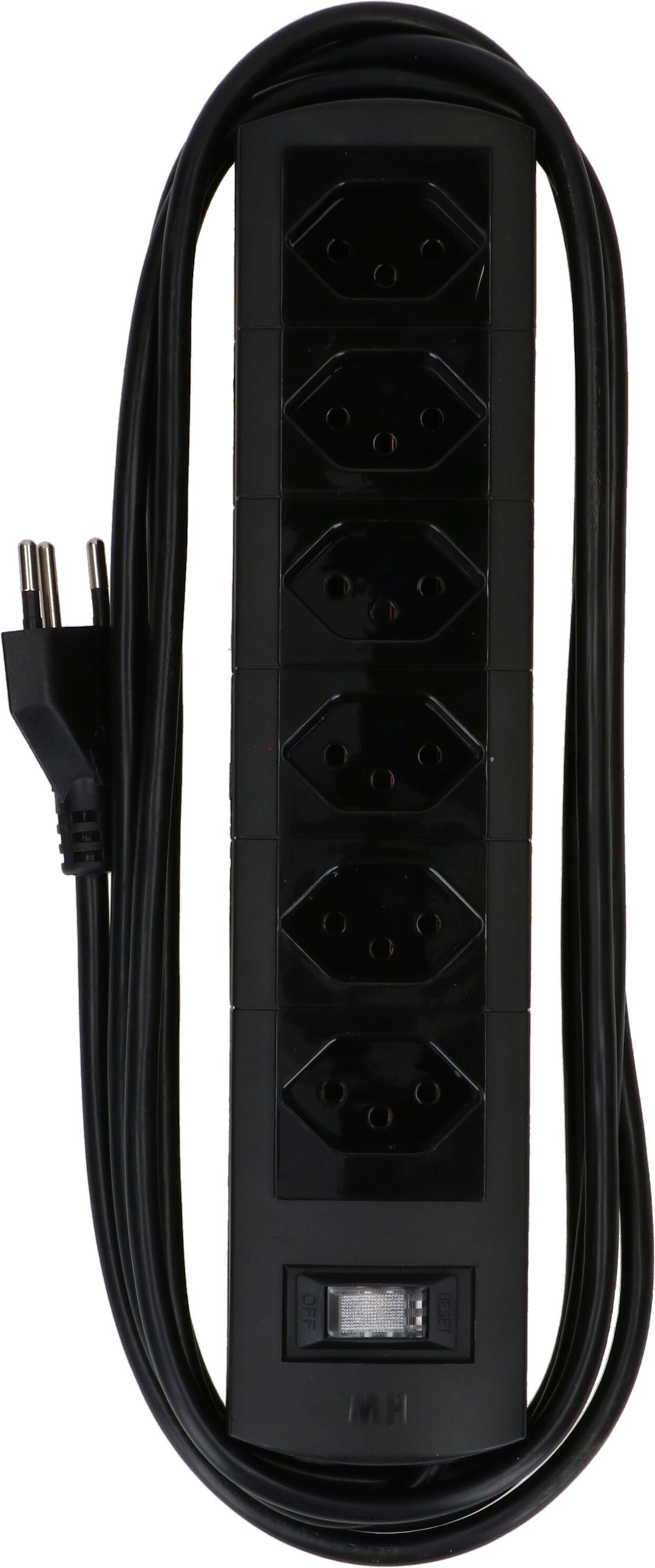 multiprise Prime Line 6x type 13 noir interrupteur aimant 3m