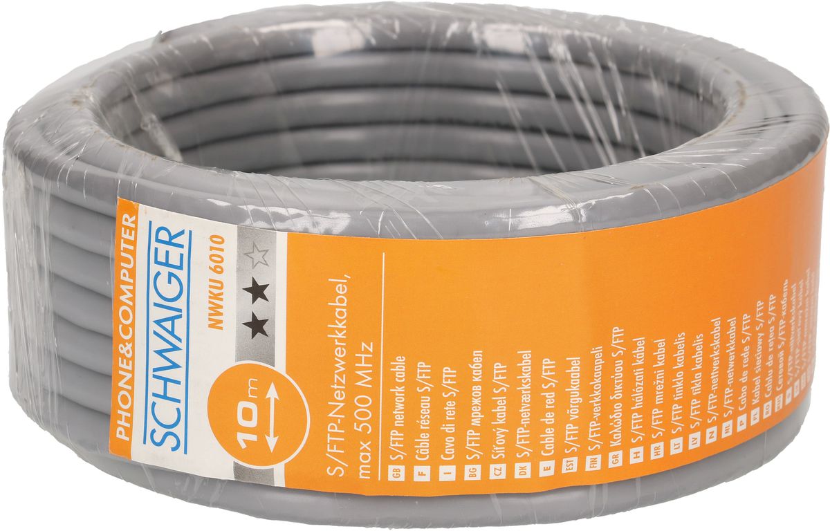 câble réseau Cat. 6A S/FTP 10m gris