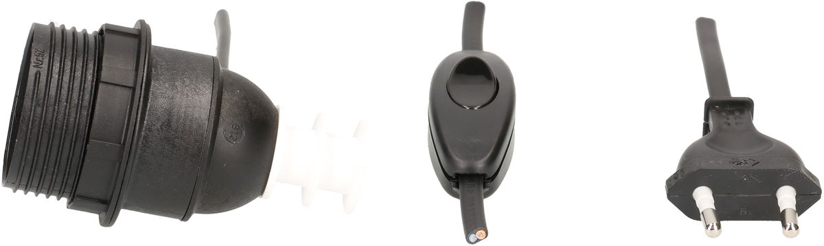 cordon de bouteille E27 noir L=1.5m