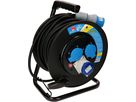 enrouleur de câble IP44 2x type 23, 1x CEE16 -3 30m noir, bleu
