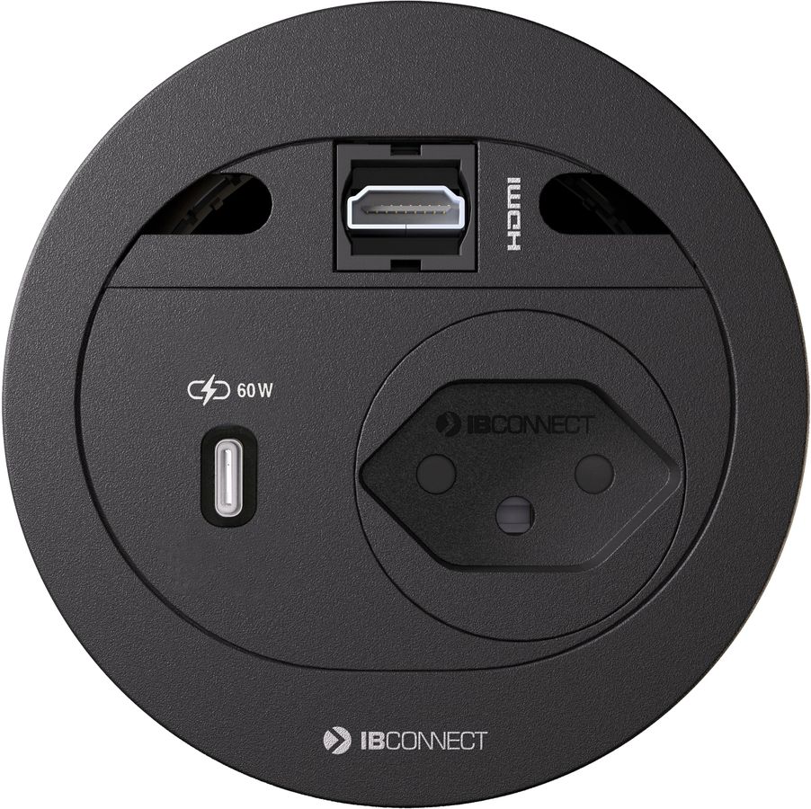 DIVUS bloc multiprise noir 1x type 13 1x USB-C 60W 1x HDMI