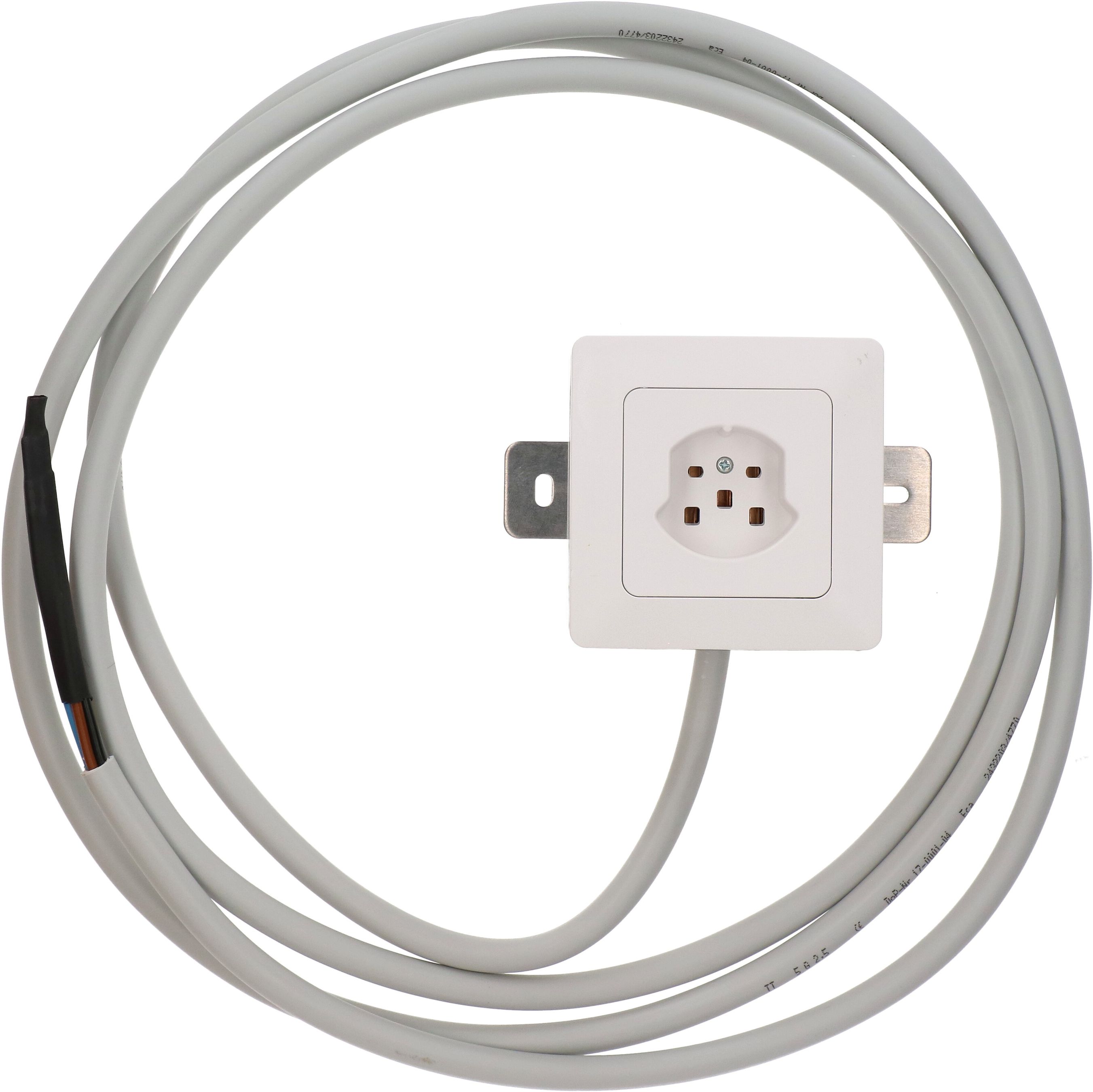 Steckdose 1x Typ 25 AP mit Montagebügel priamos weiss