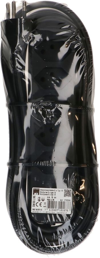 multiprise Swiss Line 5x type 13 noir aimant 5m