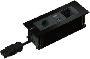 INTRO2.0 bloc multiprise noir 1x type 13 1x USB-A/C 1x vide