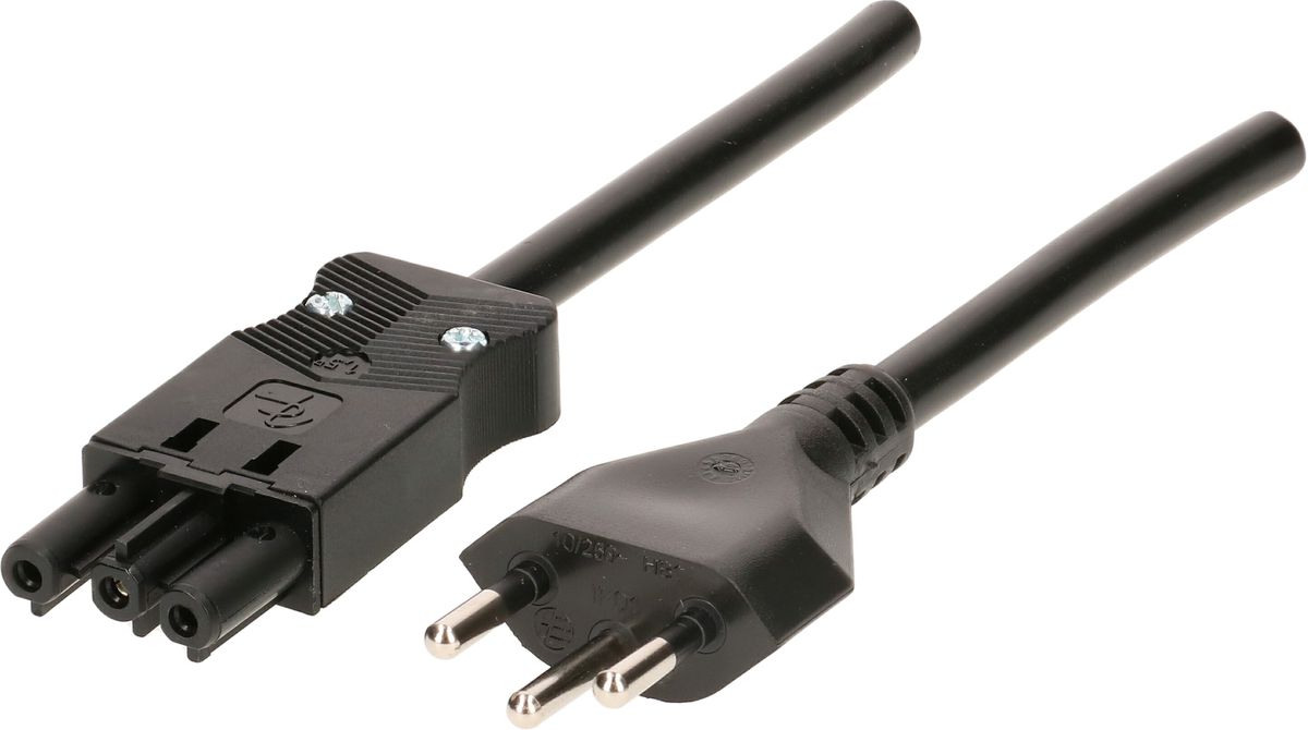 câble de raccordement TD H05VV-F3G1.0 1m noir type 12 / AC 166