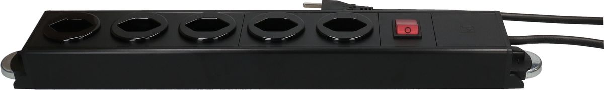 multipresa Power Line 5x tipo 23 nero/nero interrut. 1.5m magnete