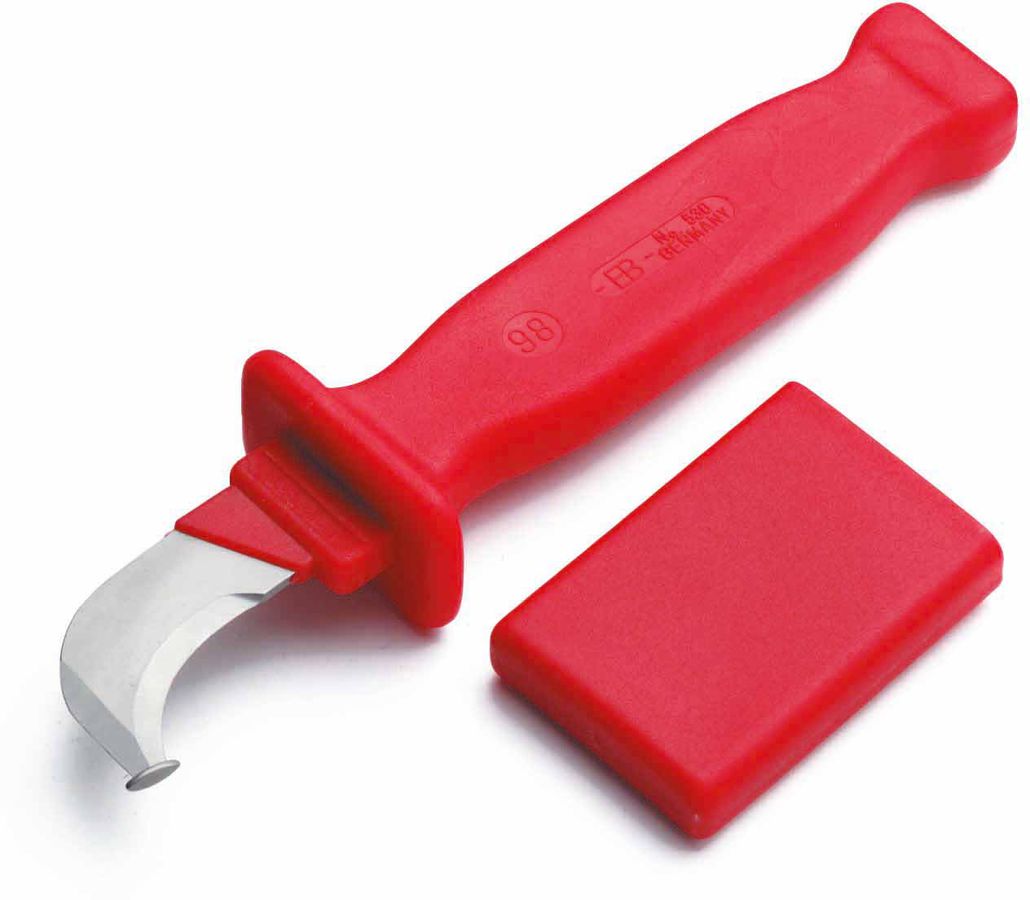 VDE-Kabelmesser mit Hakenklinge und Schiffchen Klingenlänge 40mm
