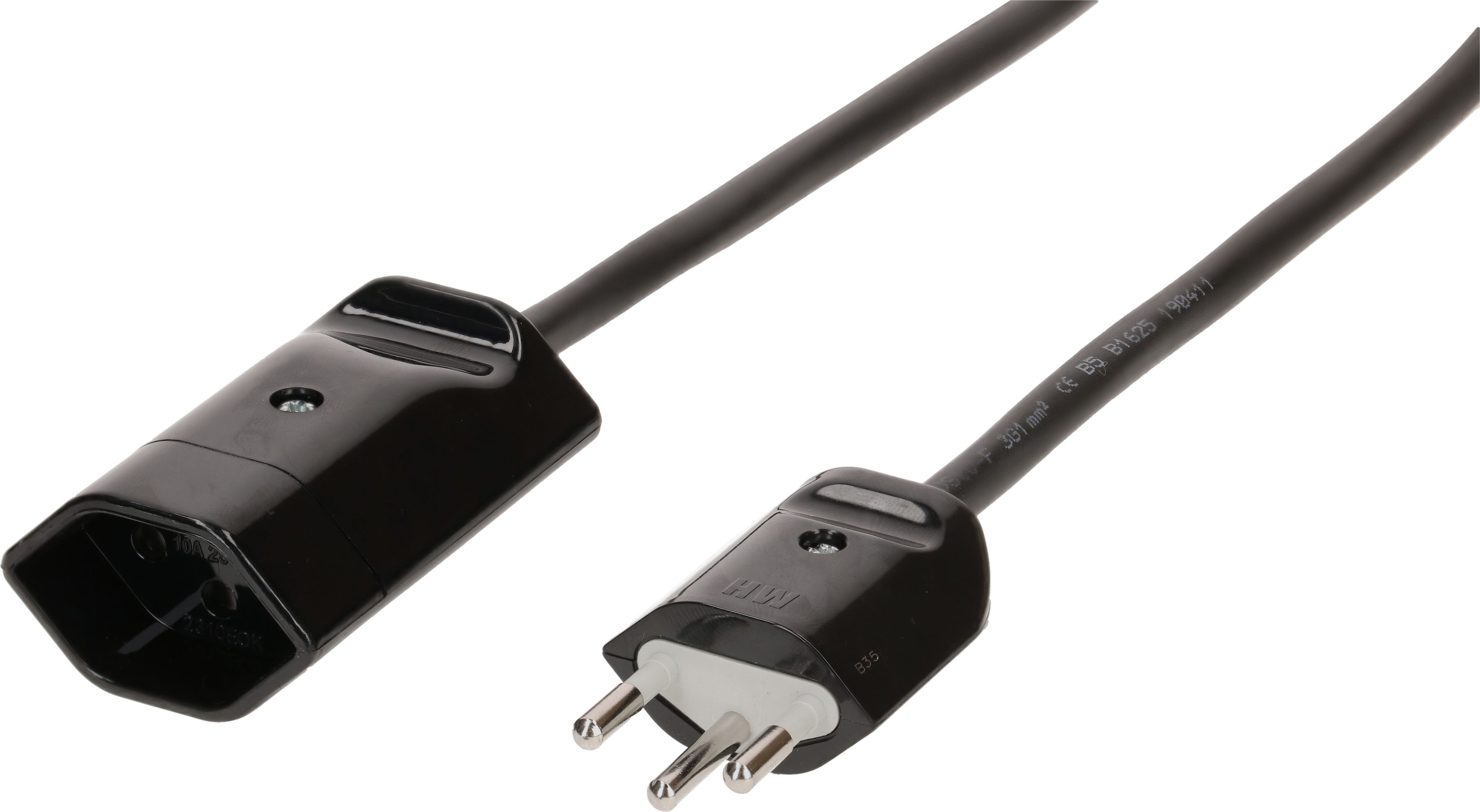 rallonge 3G1.0 3m noir blindée type 12 / type 13