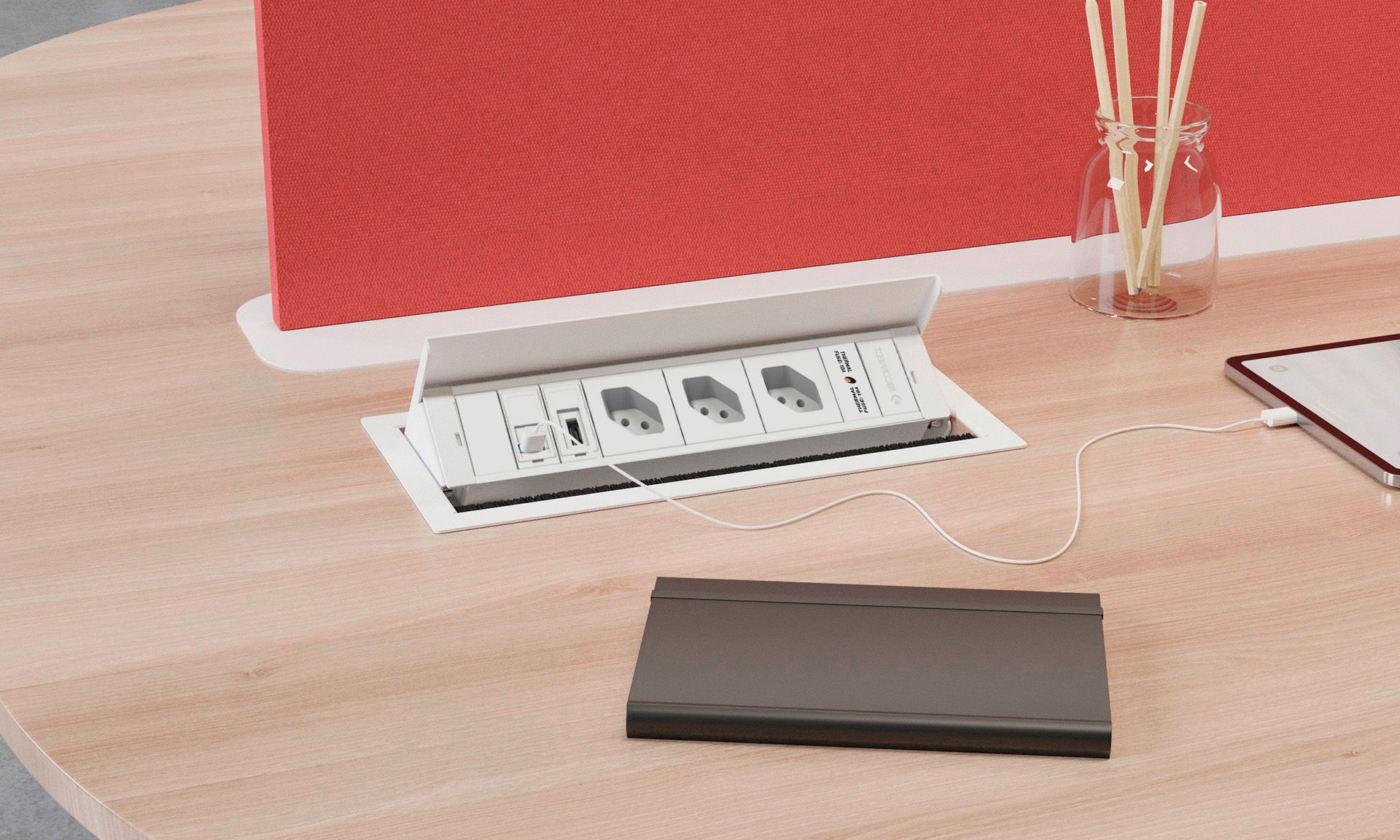 CUBOBOX bloc multiprise noir S 3 fois 1x type 13 2x module vide