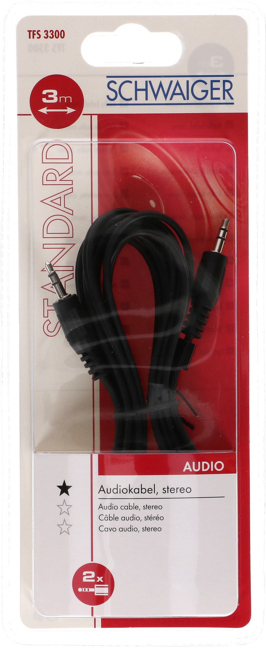 câble audio stéréo fiche jack 3m noir