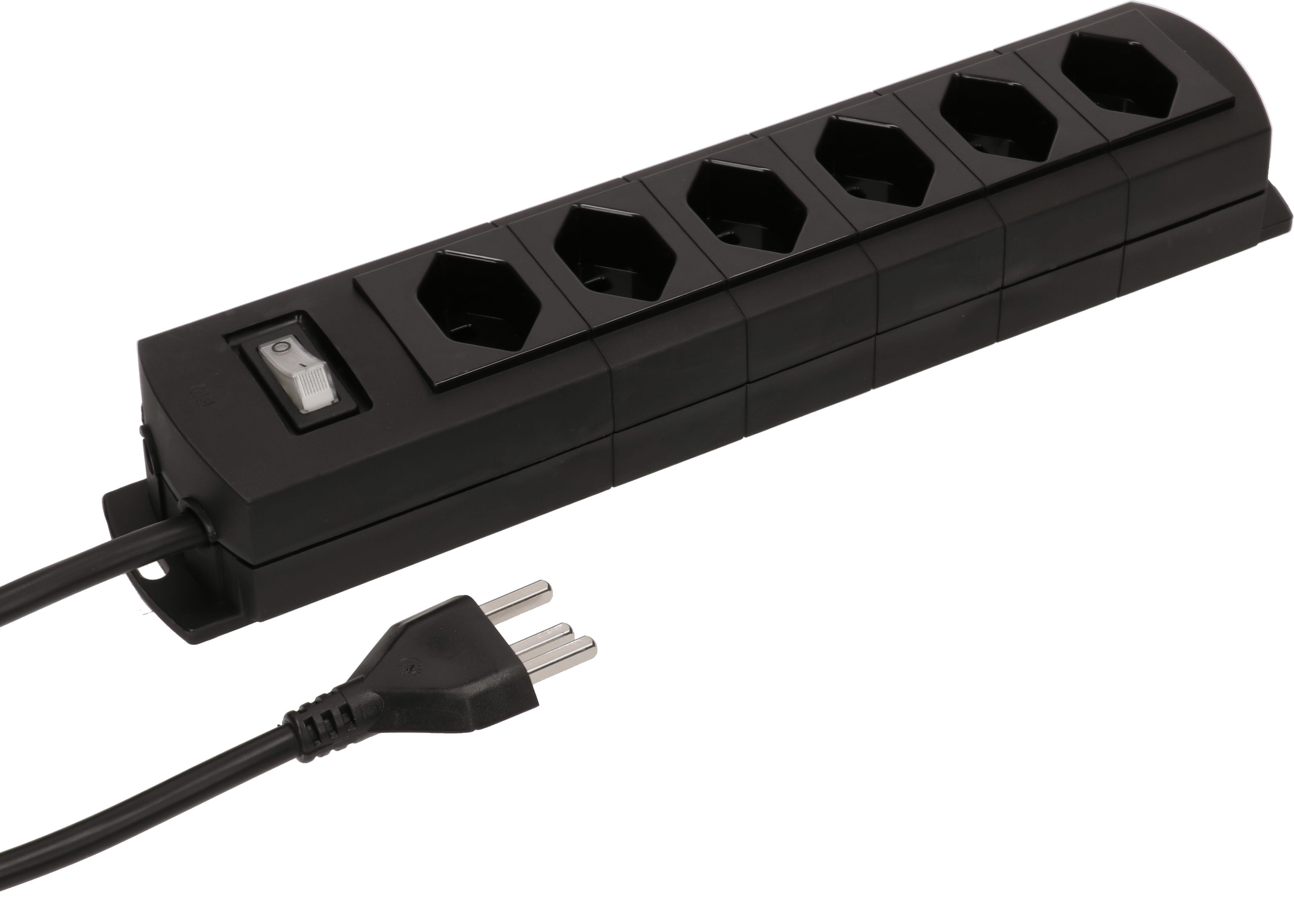 multiprise Prime Line 6x type 23 noir interrupteur 5m