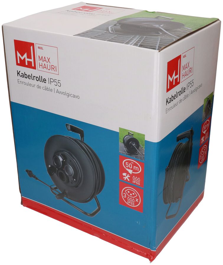 enrouleur de câble 3x type 13 IP55 50m noir