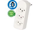 multi adaptateur ADAPT 3x type 13 blanc rotatif Green+Fair