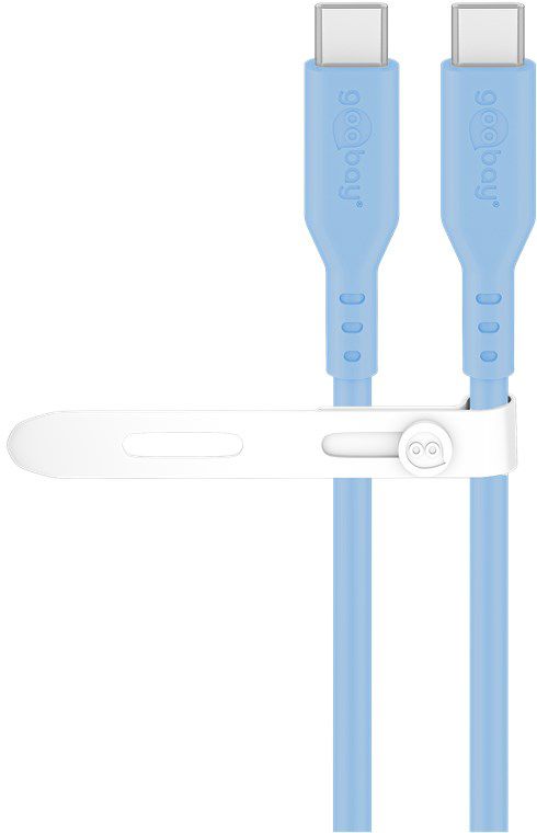 câble de recharge USB-C silicone 1.5m bleu
