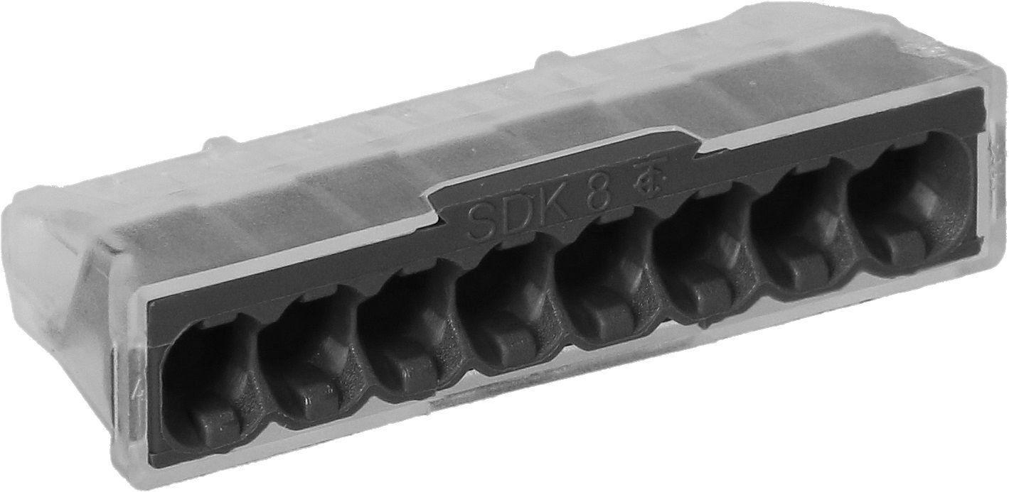 borne de dérivation sans vis 0.5-2.5mm2 8 pôles