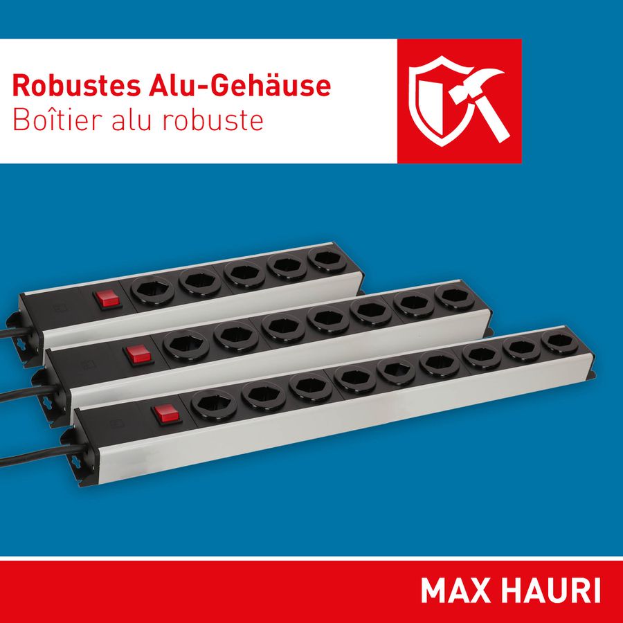 multiprise Power Line 5x type 23 gr/nr interrupteur 1.5m aimant