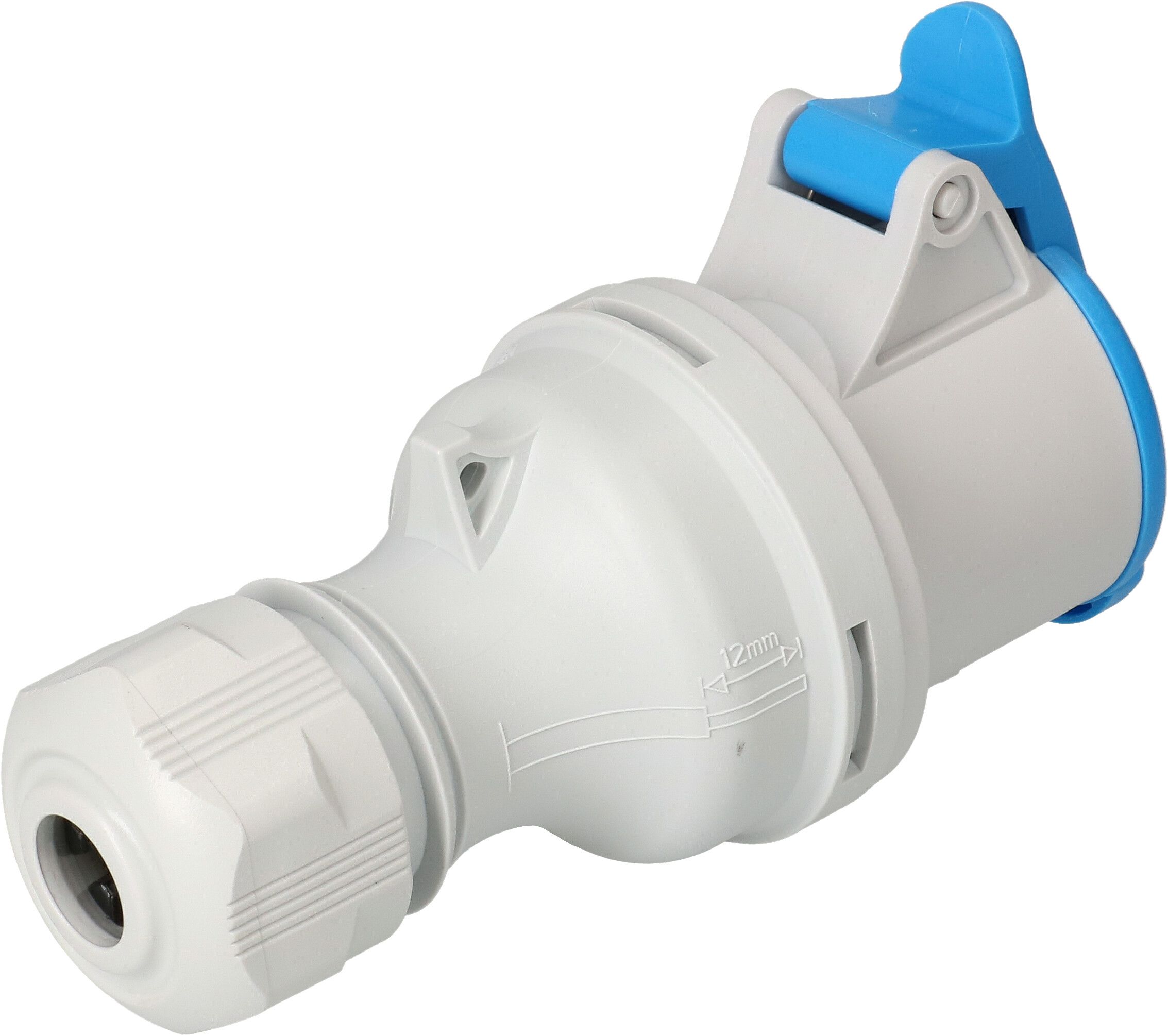 prise CEE 2P+E 230V/16A bleu IP44