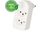 multi adaptateur ADAPT 2x type 13 blanc rotatif inter. Green+Fair