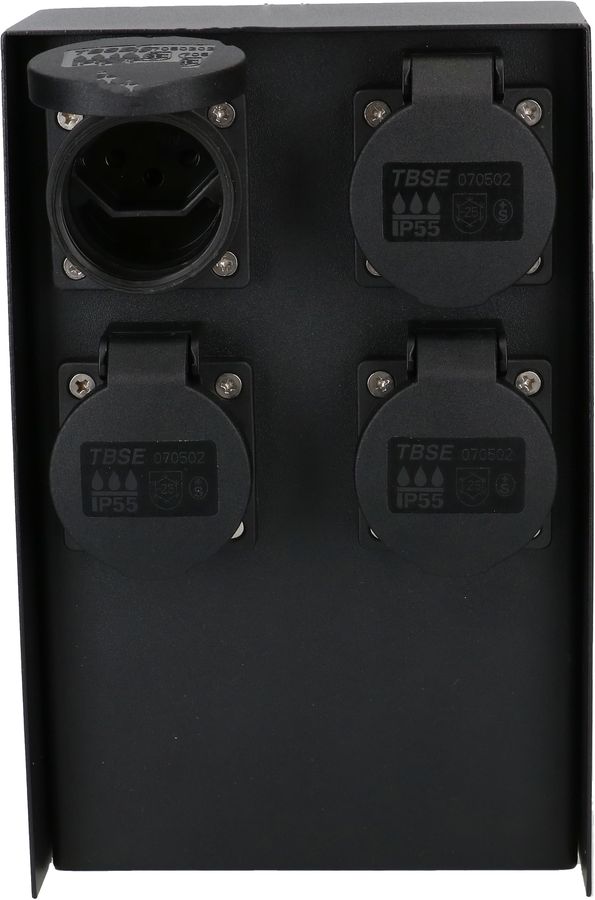 colonne de prises de jardin 4x type 13 IP55 acier noir mat