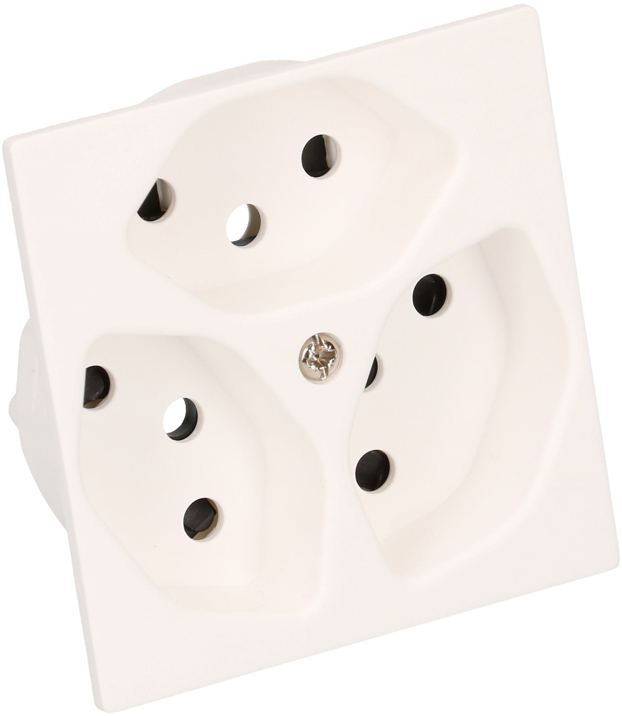 prise 3x type 13 plaque frontale BS Kallysto blanc