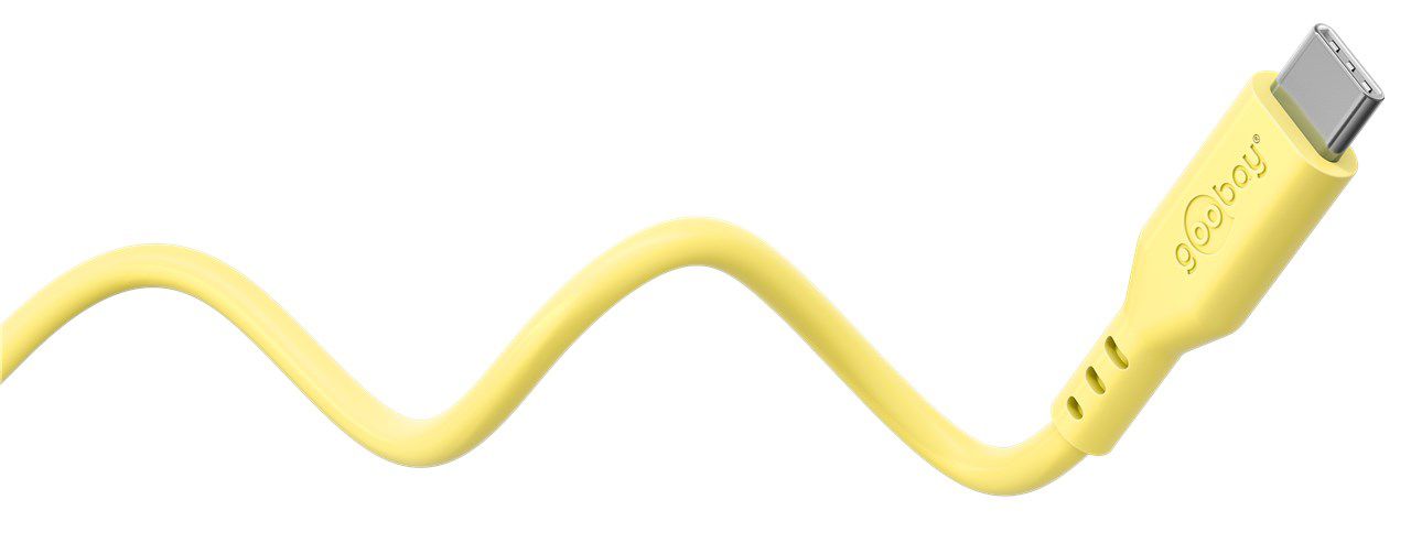 câble de recharge USB-C silicone 1.5m jaune