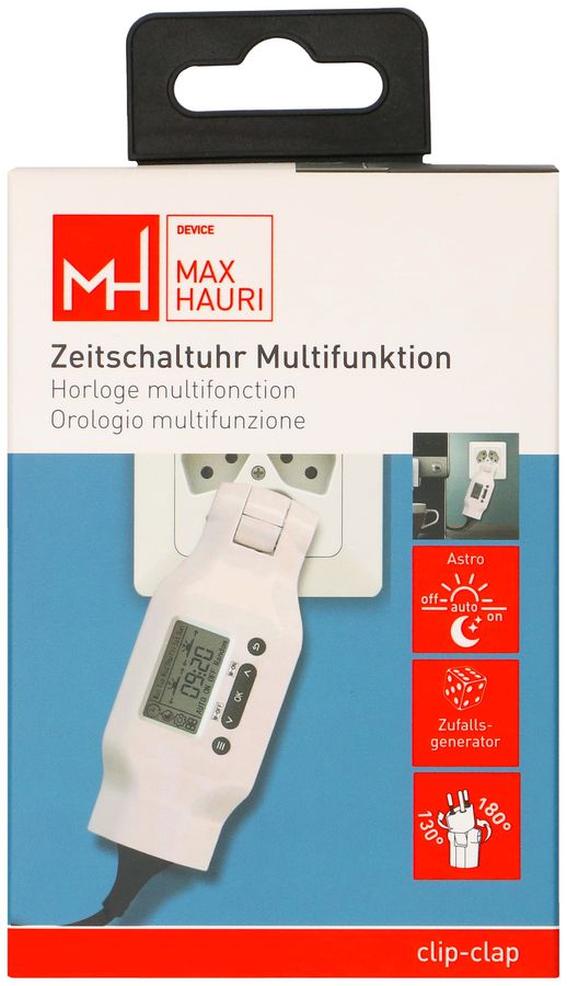 programmateur horaire multifonctionnel numériques clip-clap blanc