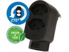 multi adaptateur ADAPT 2+1x type 13 noir rotatif Green+Fair