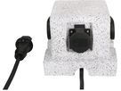 prises de jardin 4x type 13 IP55 blanc aspect pierre