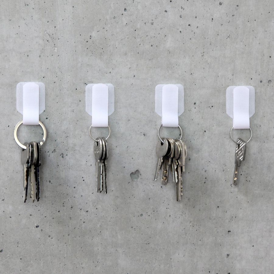 attache-câbles en scratch auto-adhésif blanc / 50 pièces