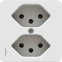 prise 2x type 13 1S insert avec plaque frontale priamos blanc
