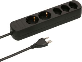 multiprise Basic Line 3x type 13 2x Schuko noir 1.5m