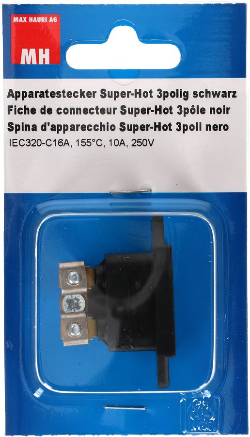 spina dell'apparecchio tipo C16A 3 poli nero