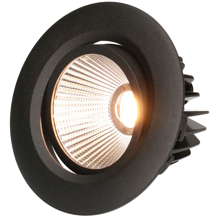 LED-Einbauspot AXO Ø80 schwarz matt 3000K 960lm 38°