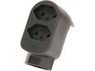 Abzweigstecker ADAPT 2+1x Typ 13 schwarz drehbar Green+Fair