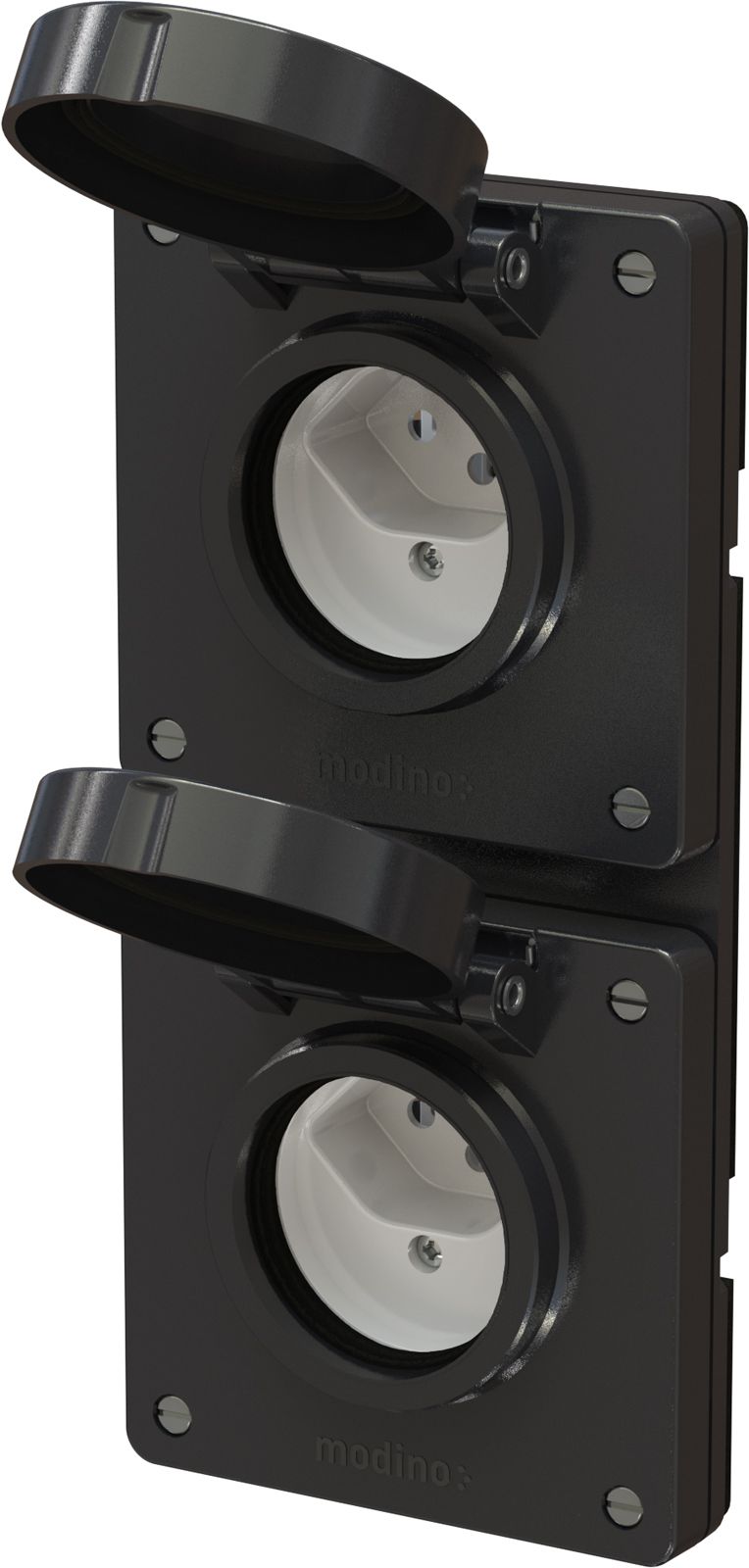 combinazione tipo 13 / tipo 13 dim.2x1 INC exo IP55 nero