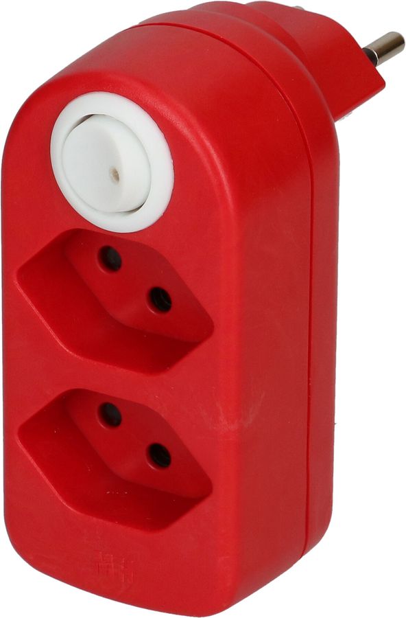 Multi adaptateur ADAPT 2x type 13 rouge rotatif interr. BS