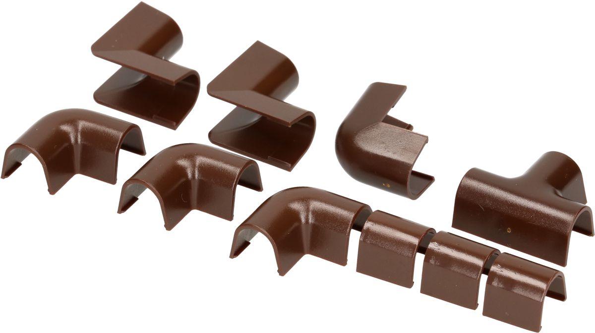 Raccords de goulotte 7mm marron assorti 10 pcs.