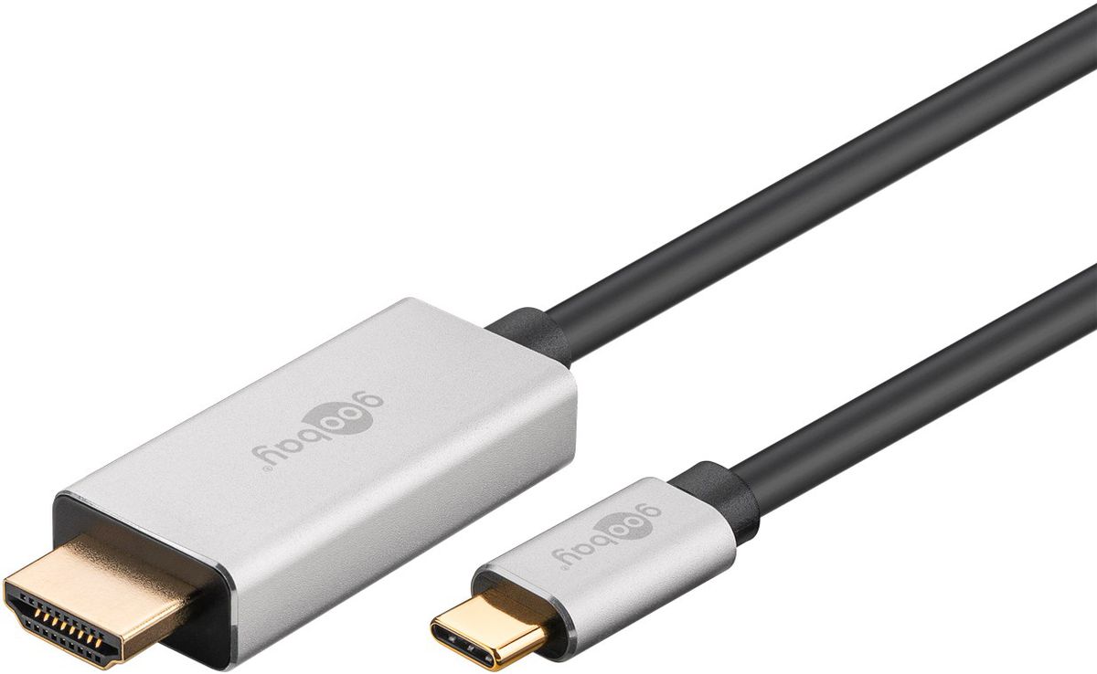 USB-C à HDMI câble adaptateur 2m noir/argent