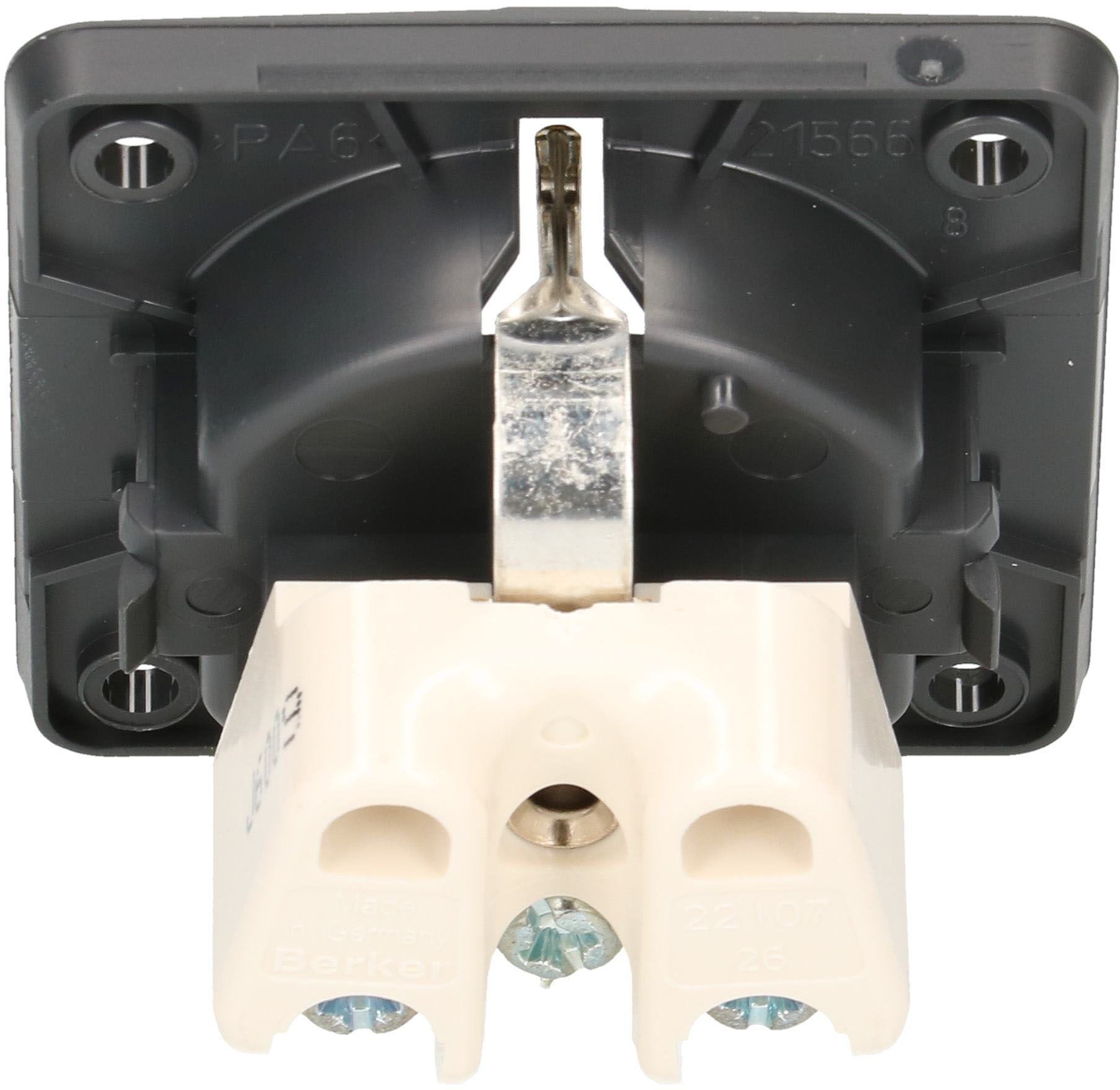 presa 1x Schuko apparecchio + placca frontale Berker Integro ant.