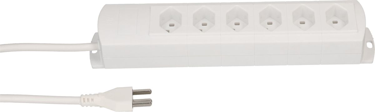 multiprise Prime Line 6x type 23 blanc 5m