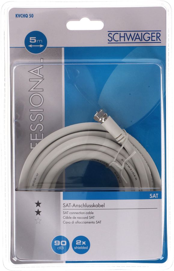 câble de raccordement SAT 90dB 5m blanc