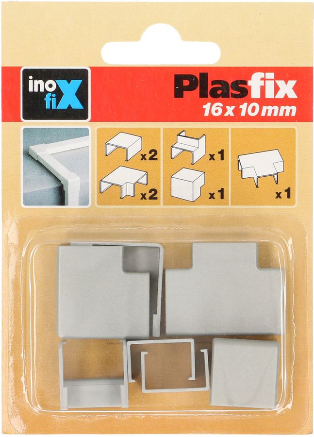 Raccords de goulotte 16x10mm gris assorti 7 pcs.