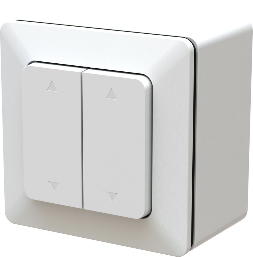 bouton-poussoir à bascule double 2x stores AP priamos blanc