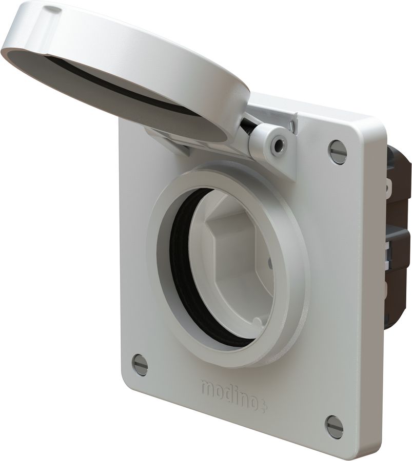 prise 1x type 25 insert avec set frontal exo IP55 gris clair