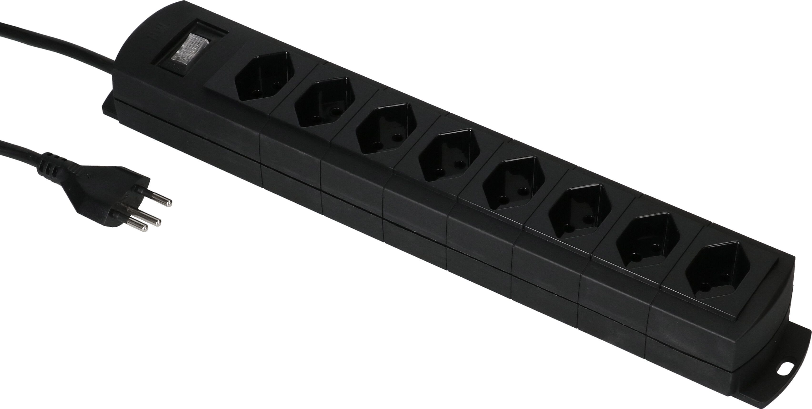 multiprise Prime Line 8x type 13 noir interrupteur 5m