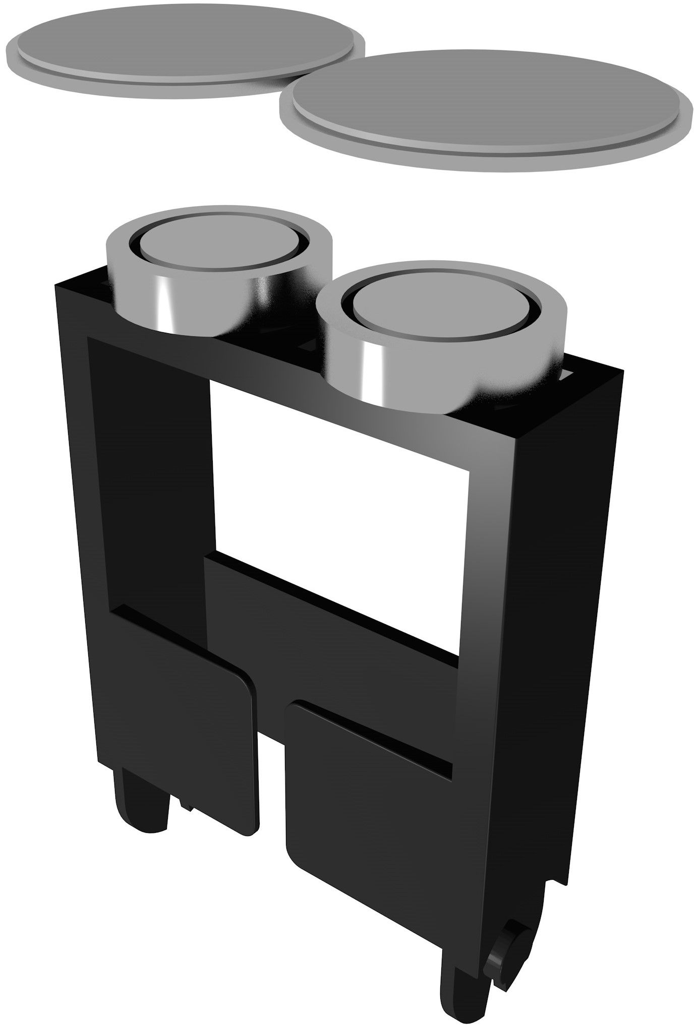 fixation par aimant fin Qube noir RAL9005