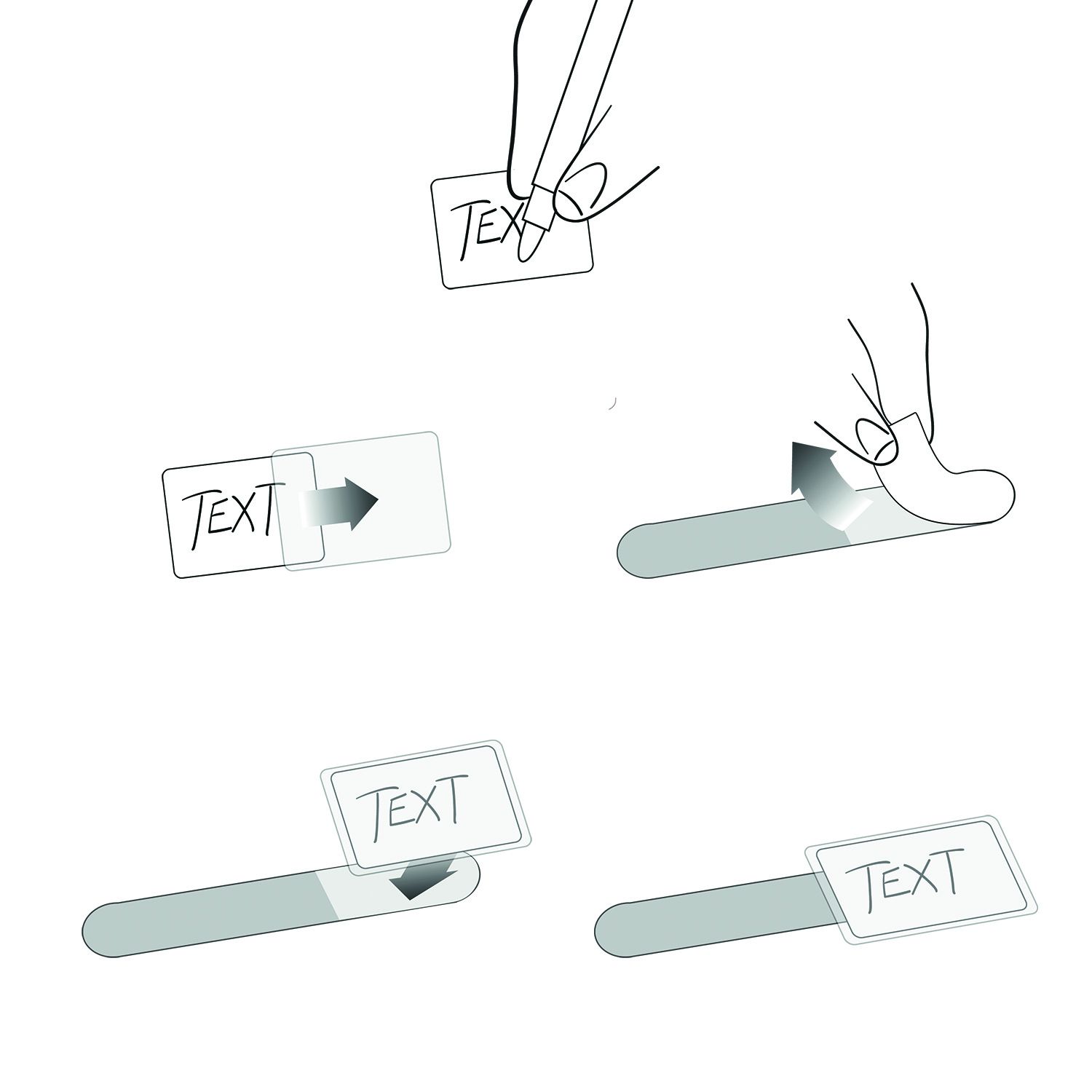 mini attache-câbles en scratch blanc avec étiquette blanc/10 pcs.