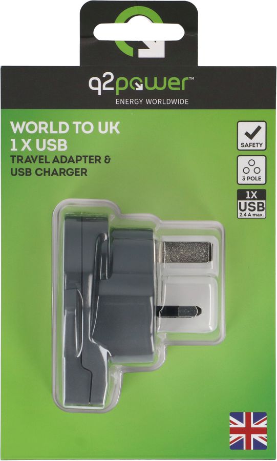 Q2 Power adaptateur mondial UK - USB