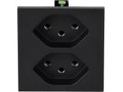 prise 2x type 13 plat à encastrer Max Hauri noir